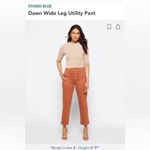 Make an offer! Wide leg utility pants -Orange Red